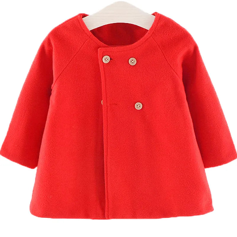 Baby Girl Spring Winter Wool Blends Jacket