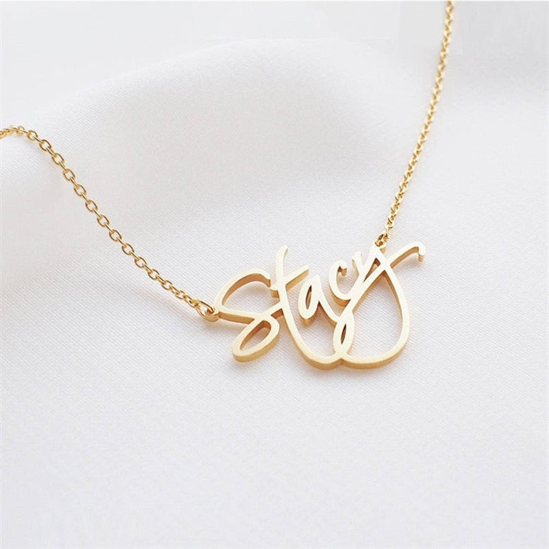 925 Sterling Silver Name Necklace - Cute As A Button Boutique