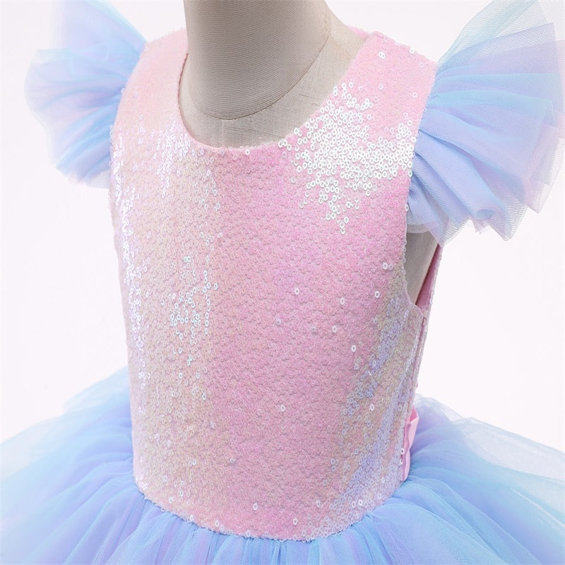 Girl Rainbow Unicorn Dress - Cute As A Button Boutique