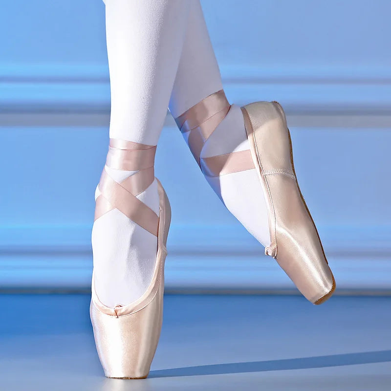 Ballet Dance Shoes Child and Adult Ballet Pointe Shoes Professional with Ribbons - Cute As A Button Boutique