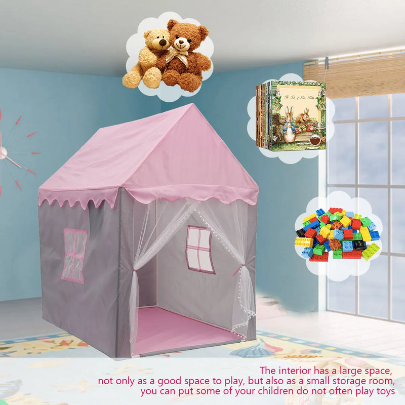 Children Play Tent Princess Castle House 51.2x39.4x47.2In Easy Assemble Playhouse