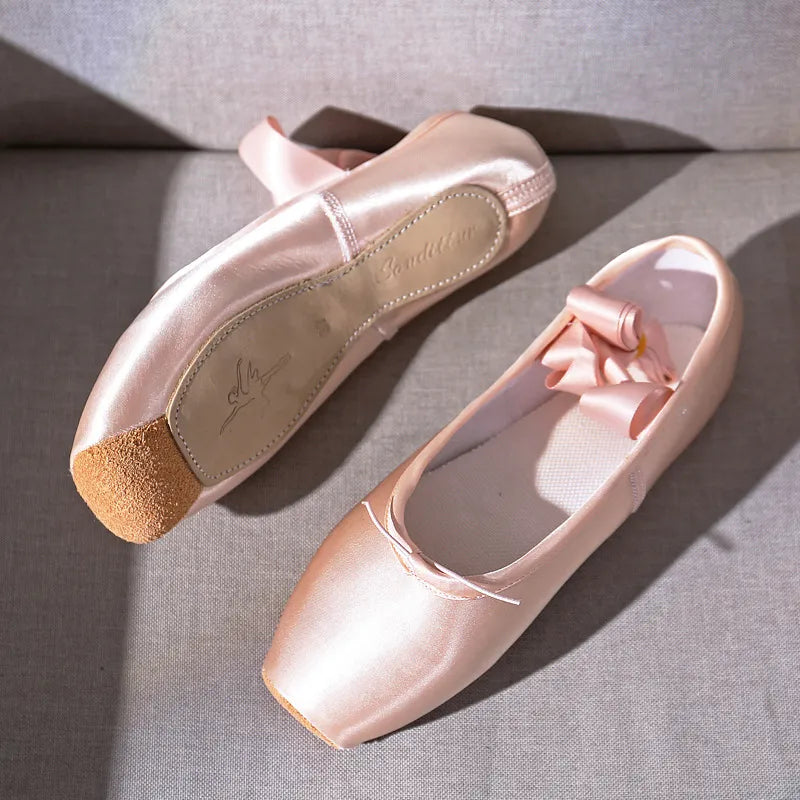 Ballet Dance Shoes Child and Adult Ballet Pointe Shoes Professional with Ribbons - Cute As A Button Boutique