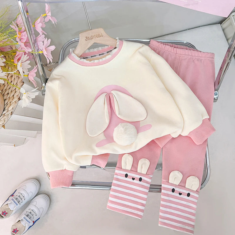 Children Clothing Sets Toddler Kids Tracksuit Cute Cartoon Rabbit Outfits - Cute As A Button Boutique