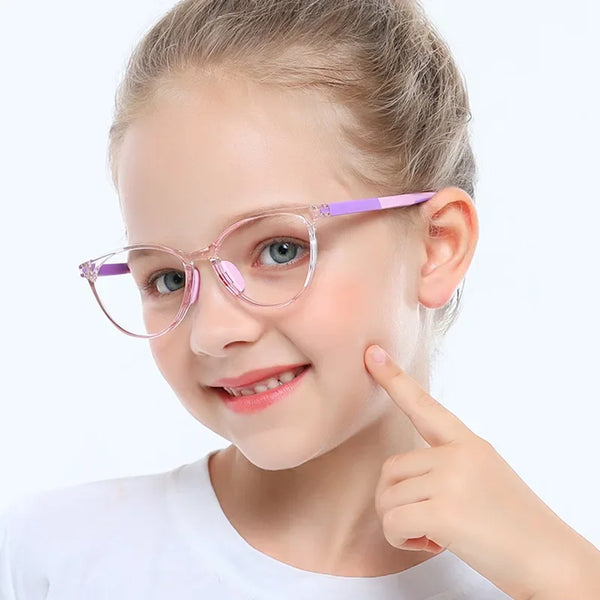 Blue Light Blocking Glasses for Kids Computer Glasses TR90 Frame Clear Lens  Children Safety Eyewear