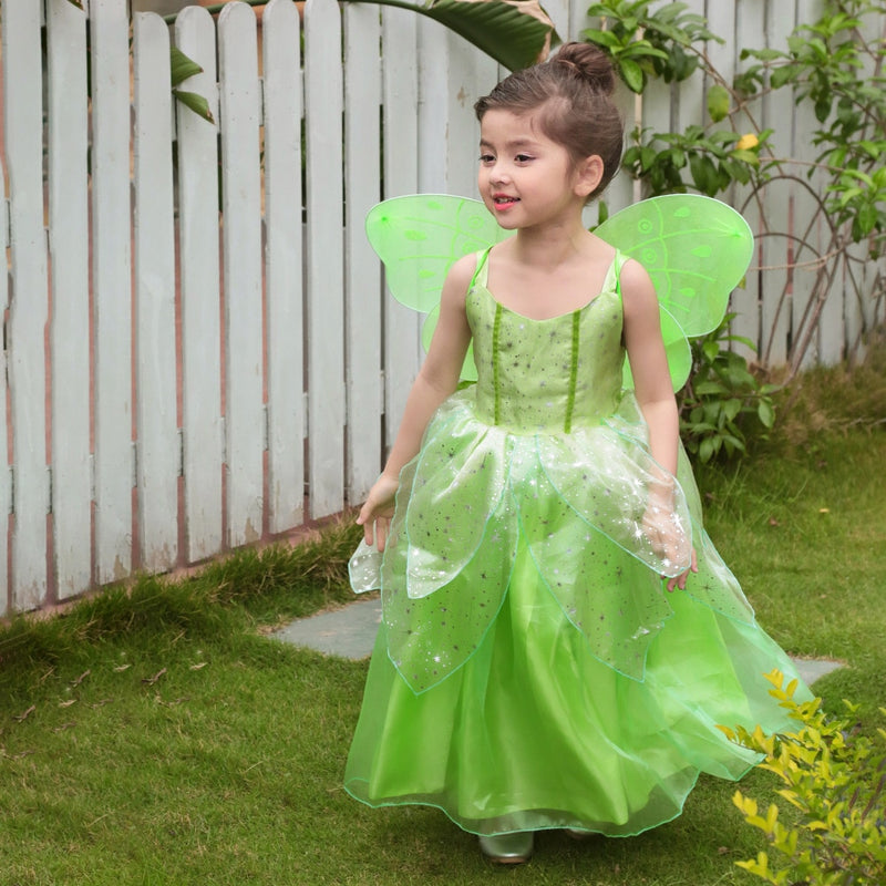 Girls Tinkerbell Fairy Dresses LED Light Up for Girls Costume Kids Cosplay Flower Fairy Princess Clothes Christmas Party Outfit - Cute As A Button Boutique