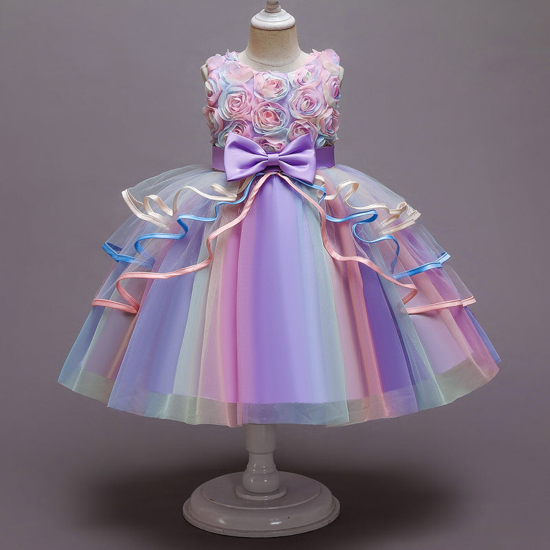 Girl Rainbow Unicorn Dress - Cute As A Button Boutique