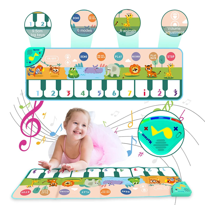 Coolplay 110x36cm Musical Piano Mat for Kids Toddlers Floor Keyboard Mat Educational Toys