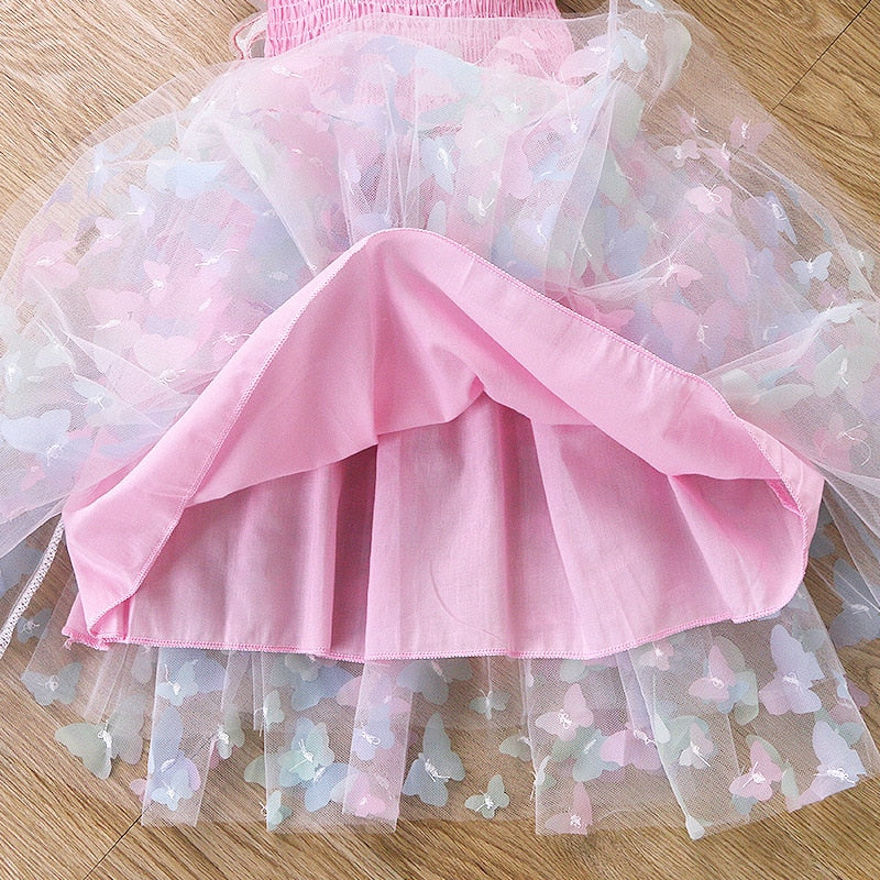 Girls Butterfly Wings Fairy Princess lights up Dress Lovely Kids Summer Sleeveless Tulle Dress Child Birthday Party Gown - Cute As A Button Boutique