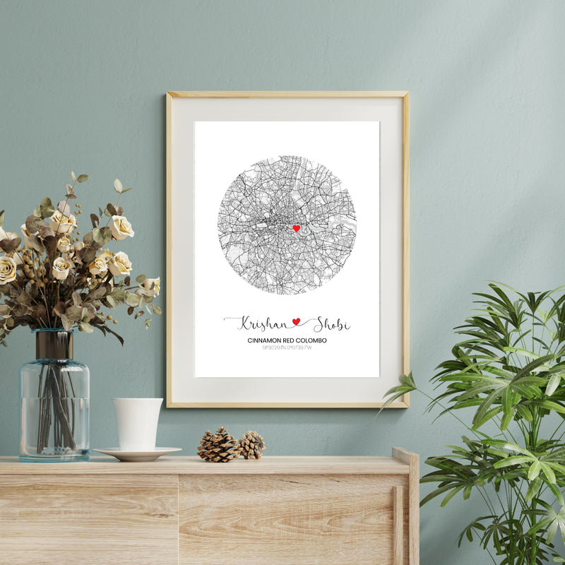 Custom Map Location DIGITAL DOWNLOAD, Where We Met Map,  Valentine's Day Gift, Gift For Couples, Anniversary Gift