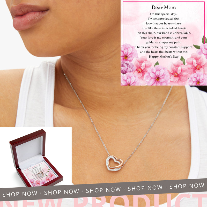 Mother's day Present Twin Hearts Necklace A special gift For a beloved mother