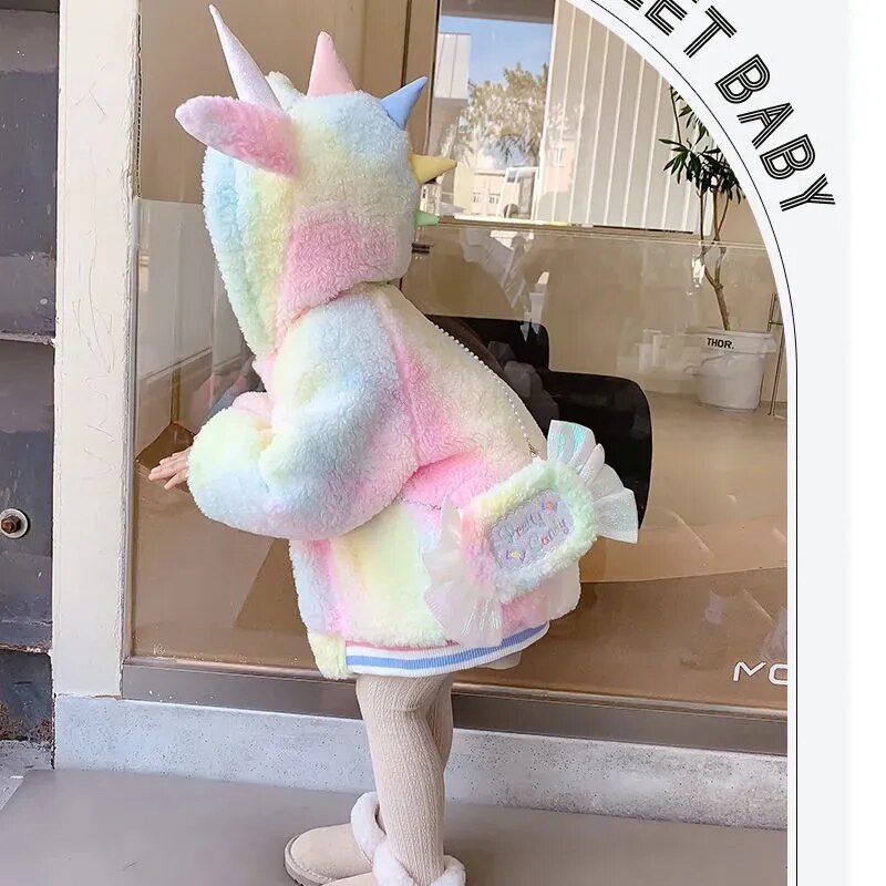 Girls Coat Cute Colorful Unicorn Jacket For Girls Winter Warm - Cute As A Button Boutique