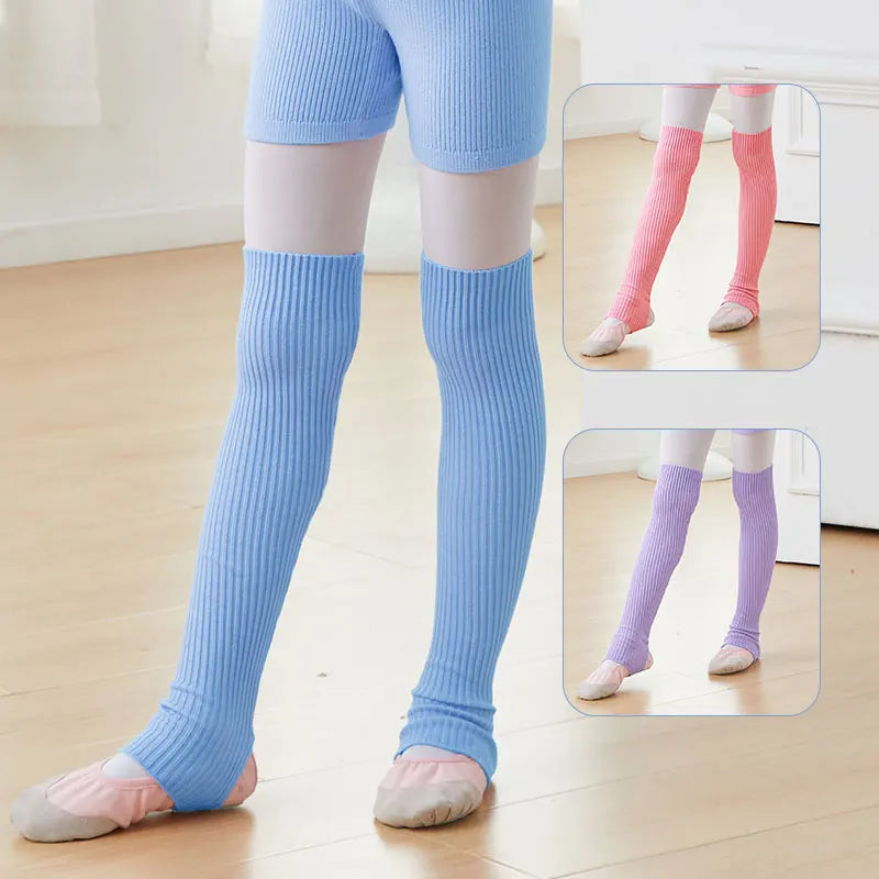 Girls Ballet Knitted Leg Warmers Kids Yoga Socks Gym Fitness Pilates Dance Accessory - Cute As A Button Boutique