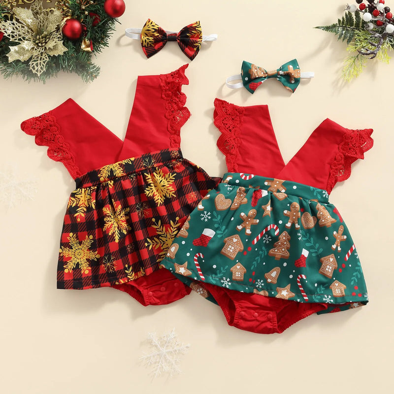 Baby 0-18M 1st Christmas Newborn Infant Baby Girls Romper - Cute As A Button Boutique