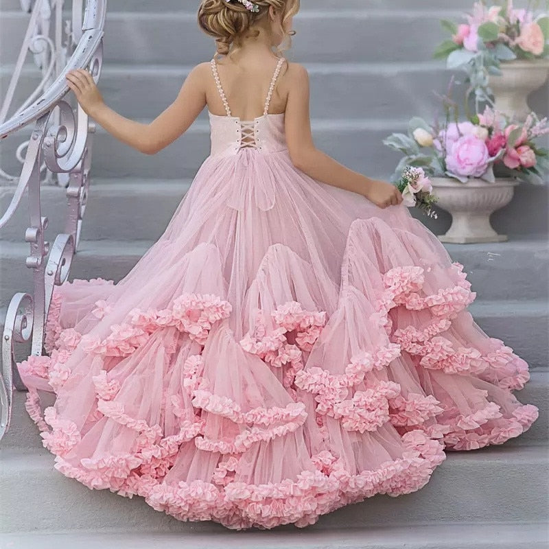 Pink Kids Flower Girl Dresses Tiered Skirts Toddler Pageant Gowns Tulle Beaded First Communion Wears
Prom, Bat Mitzvah, Quinceanera, once in a lifetime dress - Cute As A Button Boutique