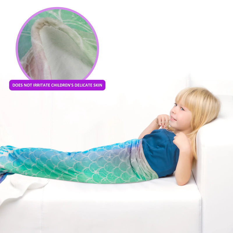 Mermaid Tail Blanket Ultra-Soft Flannel Sleeping Blanket Fish Scale Pattern