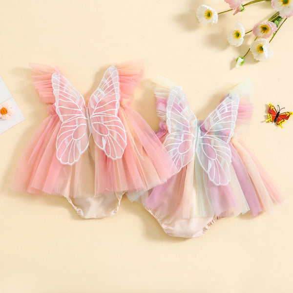Infant Girls Bodysut Dress Butterfly Wing