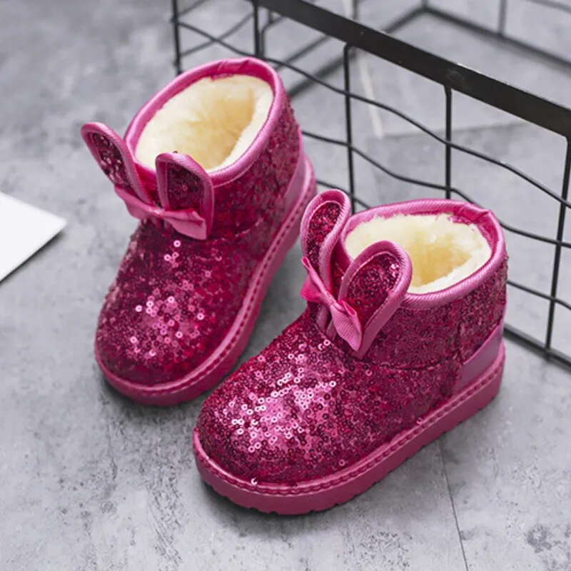 Girl Boot Winter Fashion Sequin Snow Boot Non-slip Warm kid Shoe - Cute As A Button Boutique
