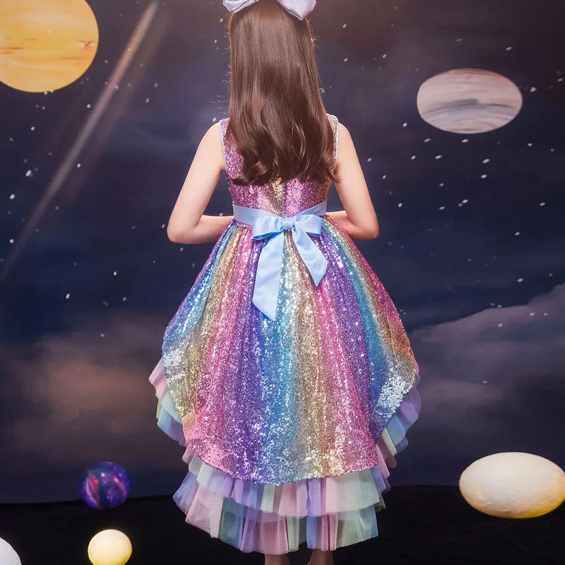 Girls Sweet Elegant Sequin Tutu Skirt, Princess Birthday Party Dress