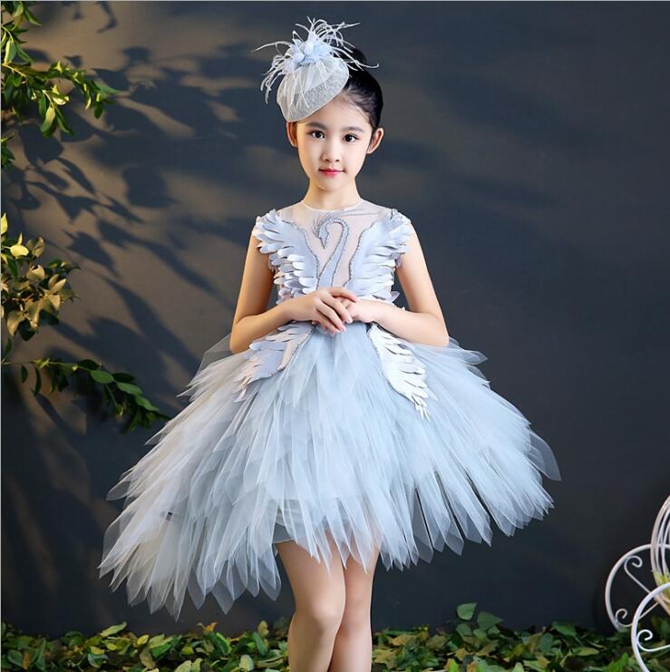 Swan Tulle Trailing Flower Girl Dresses Ball Gown - Cute As A Button Boutique