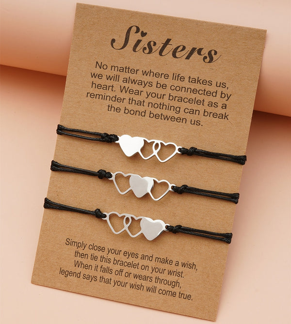 "Hearts Linked: Sister Bracelets Celebrating Bonds, Big to Little" - Cute As A Button Boutique