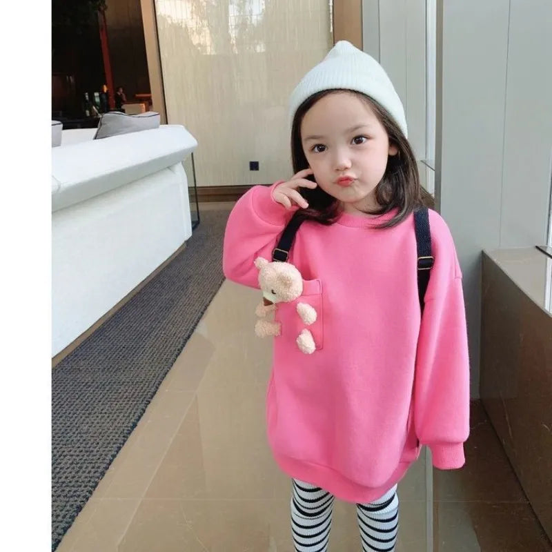 Children's Sweater Girls' Little Bear Plush - Cute As A Button Boutique