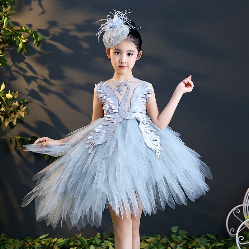 Swan Tulle Trailing Flower Girl Dresses Ball Gown - Cute As A Button Boutique