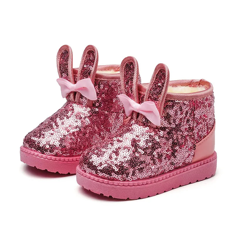 Girl Boot Winter Fashion Sequin Snow Boot Non-slip Warm kid Shoe - Cute As A Button Boutique