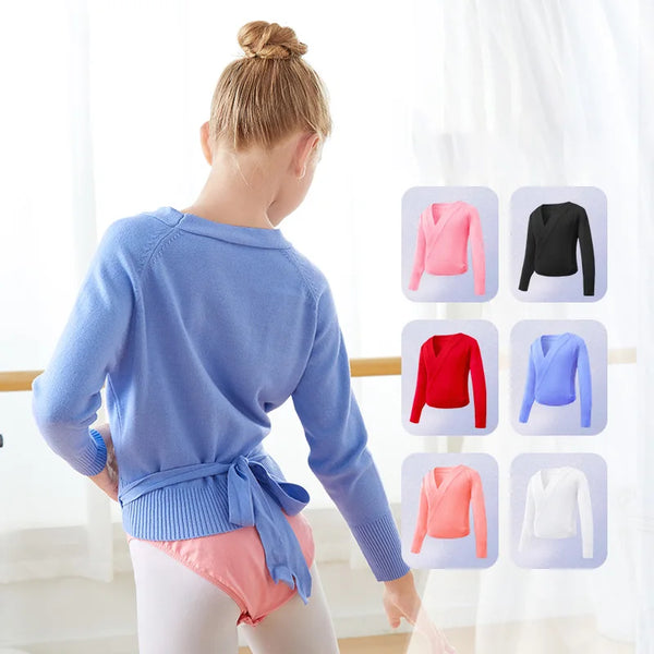 Winter Autumn Warm Girls Ballet Wrap Sweater Cardigan - Cute As A Button Boutique