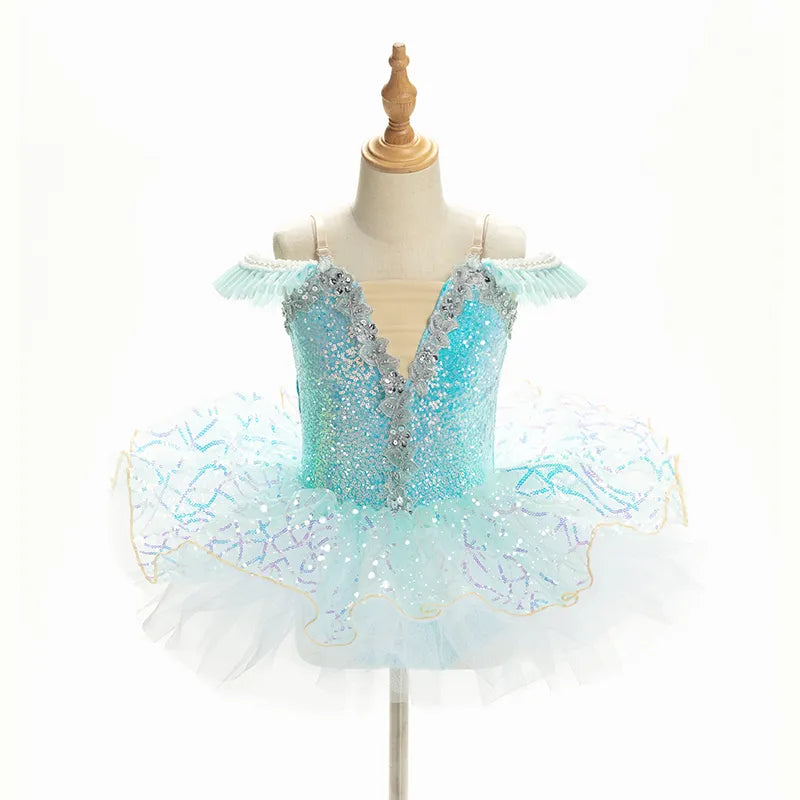 Children Ballet Skirt Girl Pop Sequin Dress Ballet Tutu Performance Clothes - Cute As A Button Boutique