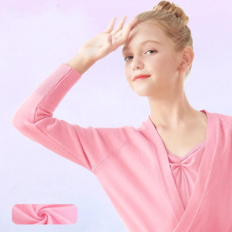 Winter Autumn Warm Girls Ballet Wrap Sweater Cardigan - Cute As A Button Boutique