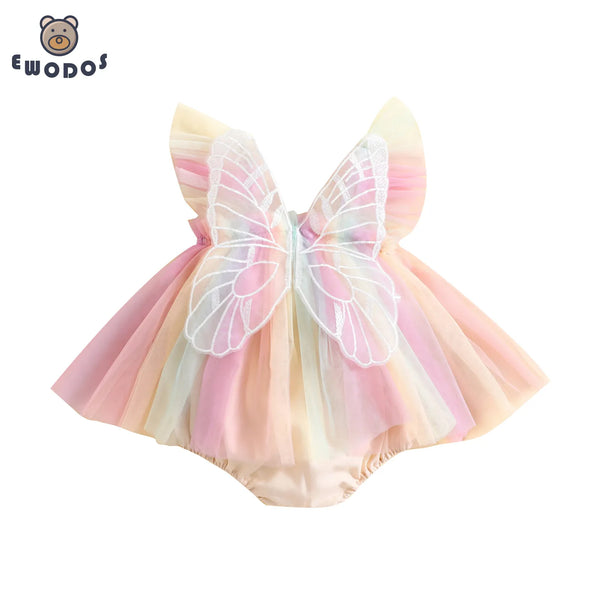 Infant Girls Bodysut Dress Butterfly Wing