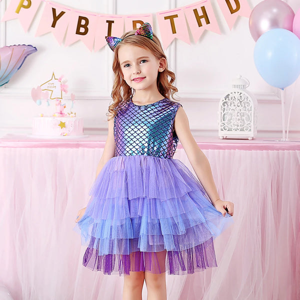 Girls Mermaid Dress Princess Tutu Dress Toddlers S