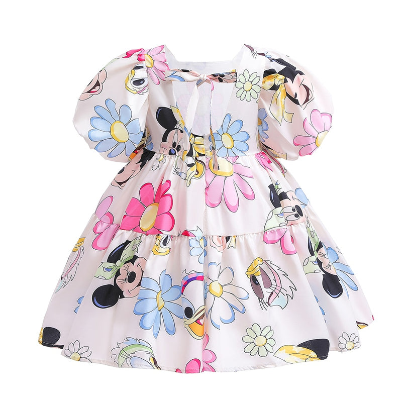 Miss Minnie Children Princess Dresses Girl Puff Sleeve for Party Birthday - Cute As A Button Boutique