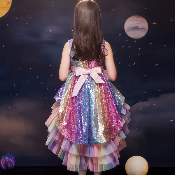 Girls Sweet Elegant Sequin Tutu Skirt, Princess Birthday Party Dress