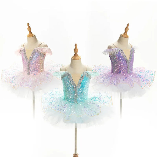 Children Ballet Skirt Girl Pop Sequin Dress Ballet Tutu Performance Clothes - Cute As A Button Boutique
