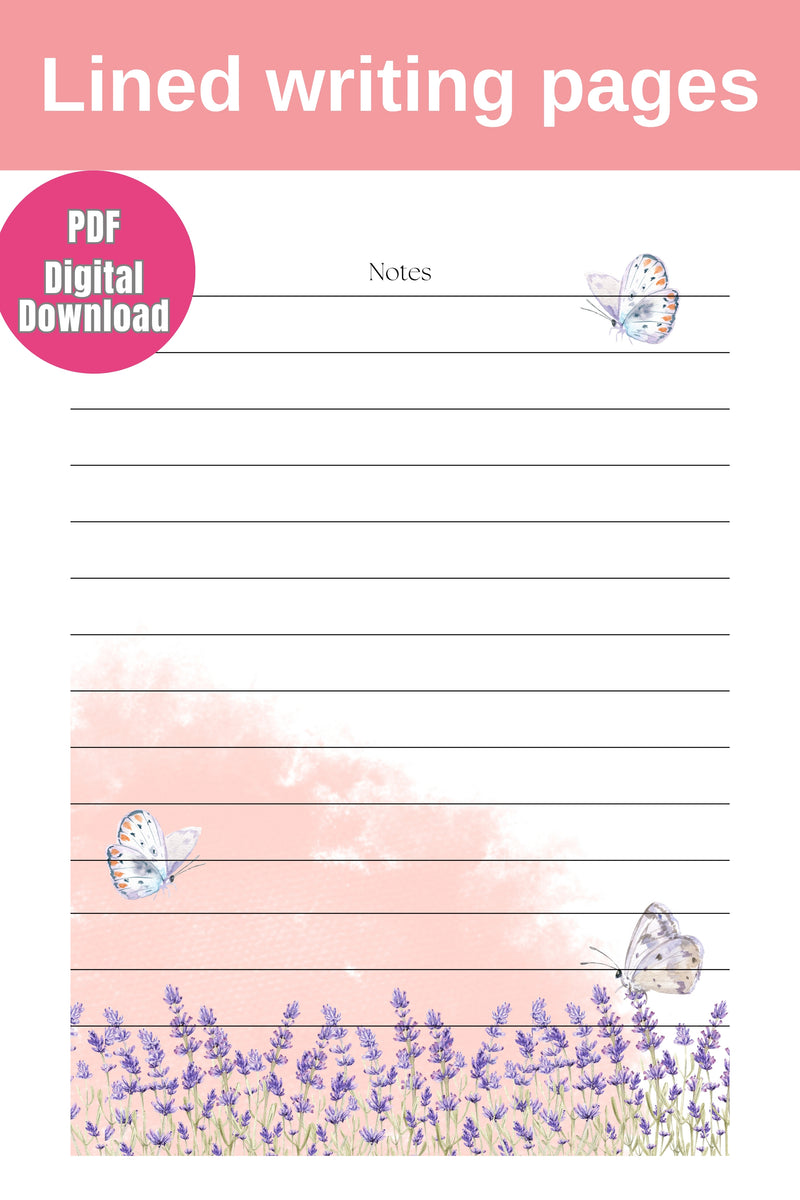 Girls diary printable file Daily Journal Digital Download