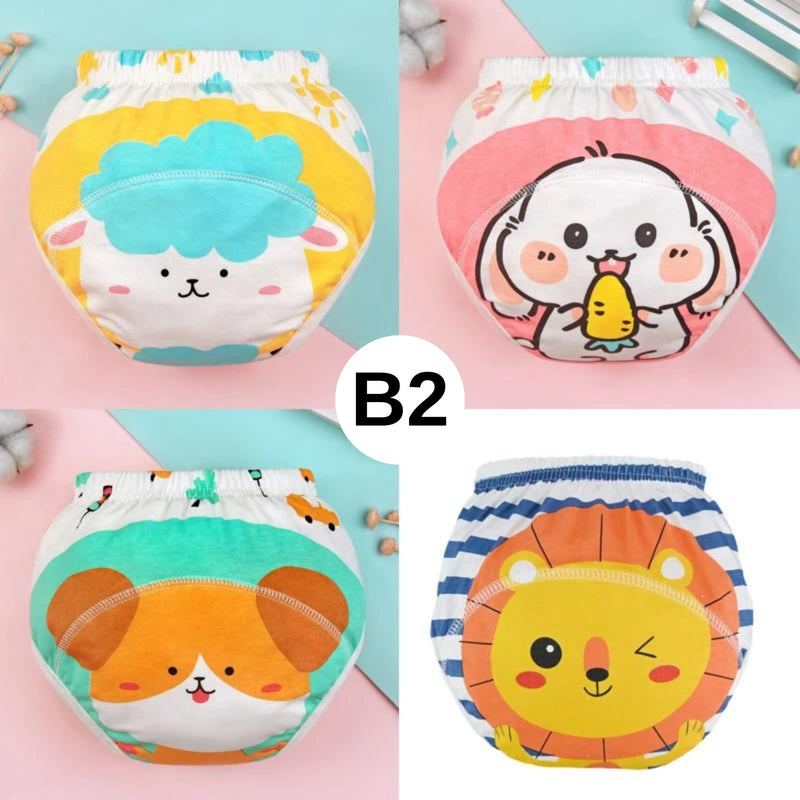 4Pcs/Set Reusable Baby Training Pants WaterProof Underwear Nappies Washable Diapers