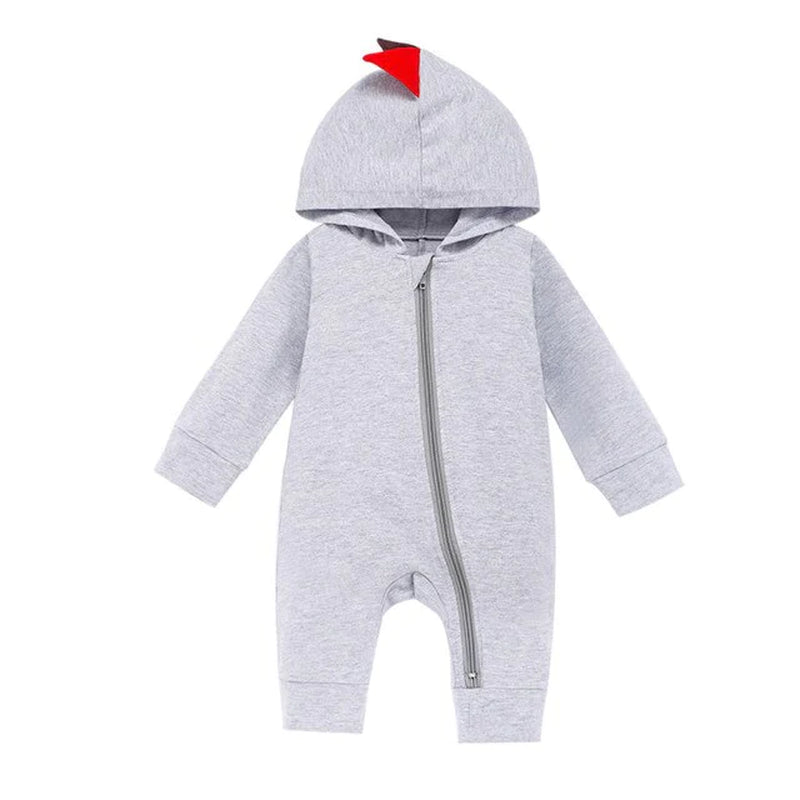New Baby Boy/ Girl Dinosaur Hooded Romper Jumpsuit Outfits Autumn Winter Kids Clothes