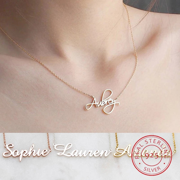 925 Sterling Silver Name Necklace - Cute As A Button Boutique