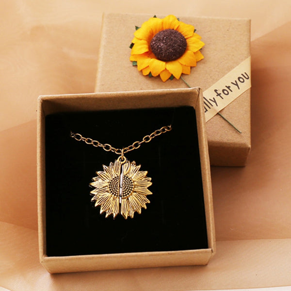 You Are My Sunshine Sunflower Necklaces Pendant for Women Gold Color Daisy Choker Charm Jewelry - Cute As A Button Boutique